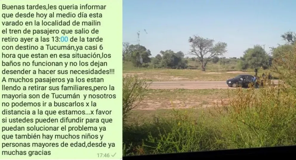Pasajeros tucumanos quedaron varados en las vías de Santiago del Estero