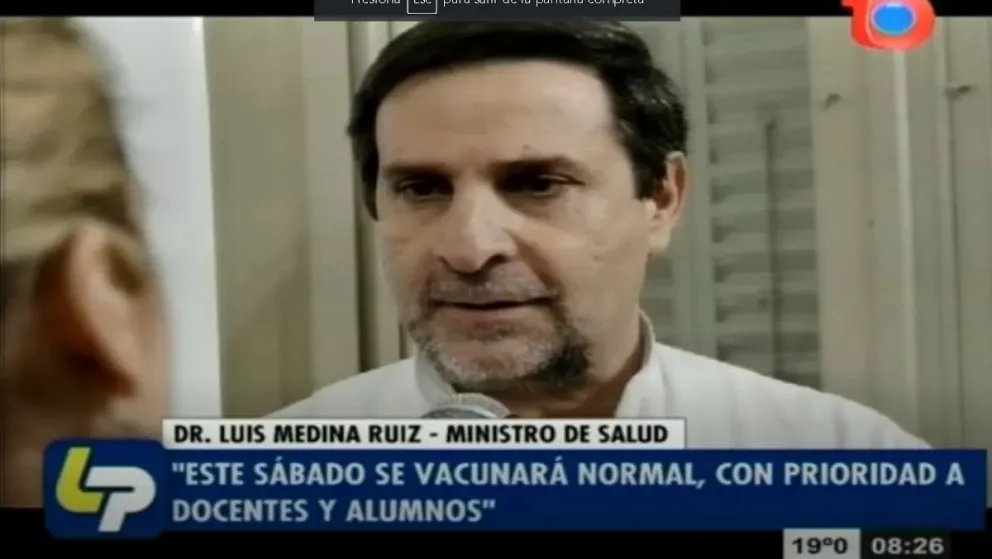 Medina Ruiz es fundamental el uso del barbijo. vacunación