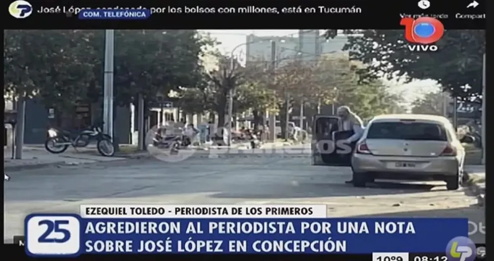 Tres desconocidos agredieron al periodista Ezequiel Toledo. 2