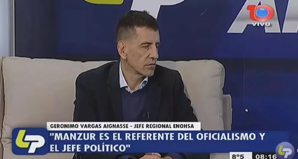 Gerónimo Vargas Aiganasse señaló que Manzur es el jefe político