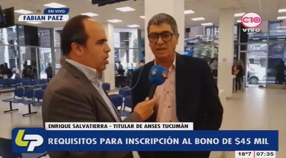 Enrique Salvatierra, titular de la Anses Tucumán evacuó todas las consultas del bono de $45 mil.