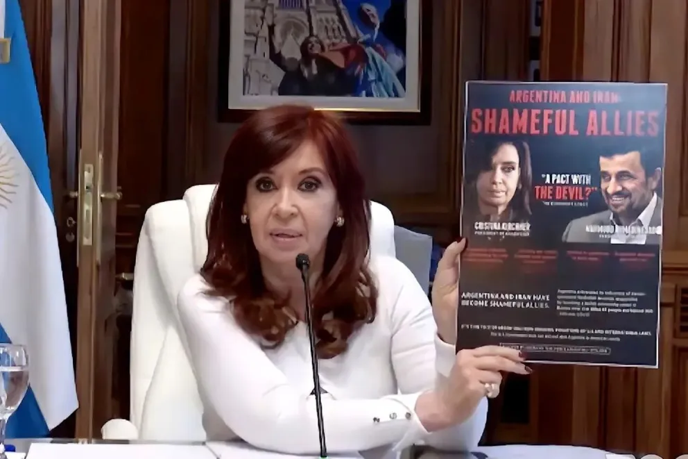 Cristina Fernández de Kirchner cuando declaró en una audiencia por el pacto con Irán
