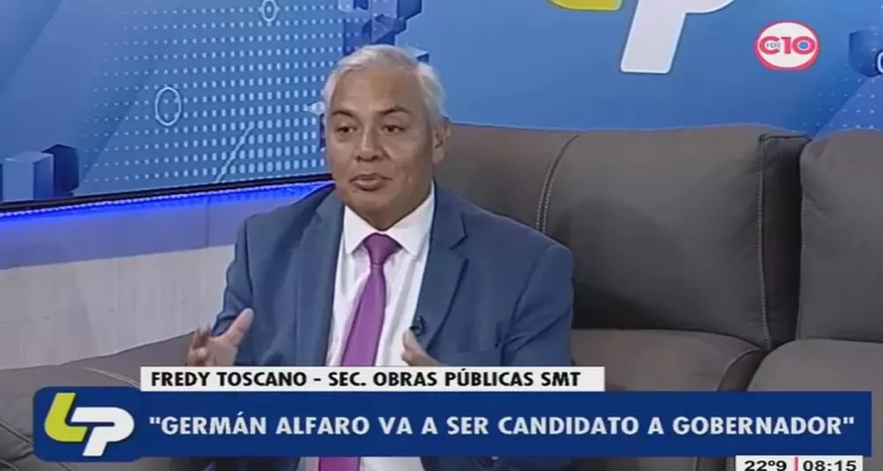 Fredy Toscano aseguró que Germán Alfaro será candidato a Gobernador.