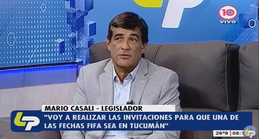 El legislador Mario Casali solicitará  a la AFA que la Selección juegue en Tucumán.
