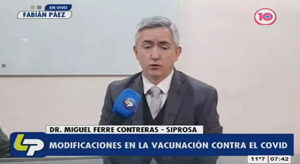 Miguel Ferre Contreras detalló el esquema de refuerzos de vacunas contra el Covi-19.