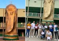 Alumnos de la Técnica de Concepción hicieron una Copa del Mundo gigante