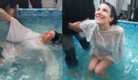 VIDEO: Andrea Rincón se bautizó y lloró por sus actos del pasado