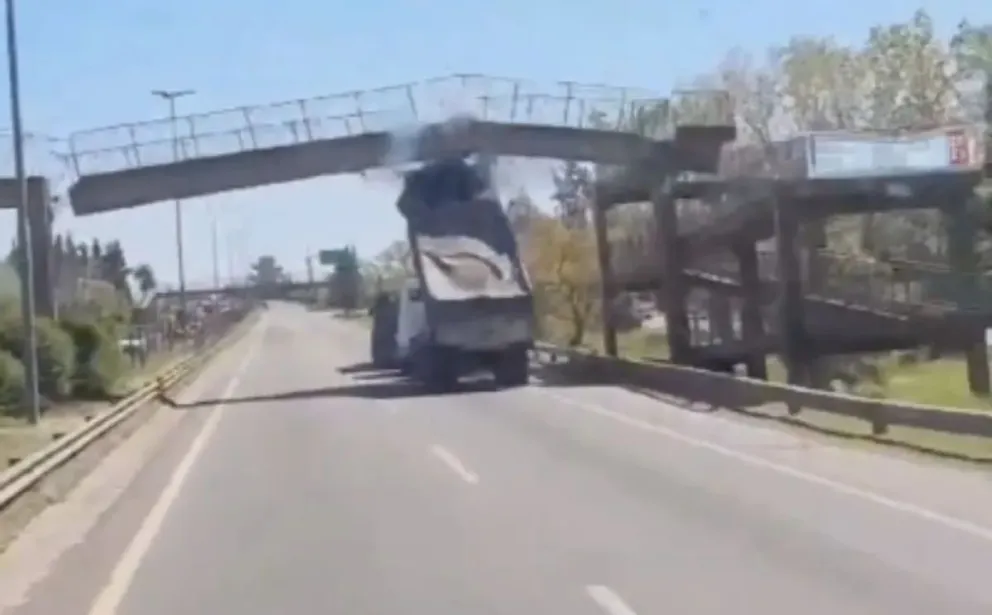 Suspendieron la licencia al camionero que derribó un puente