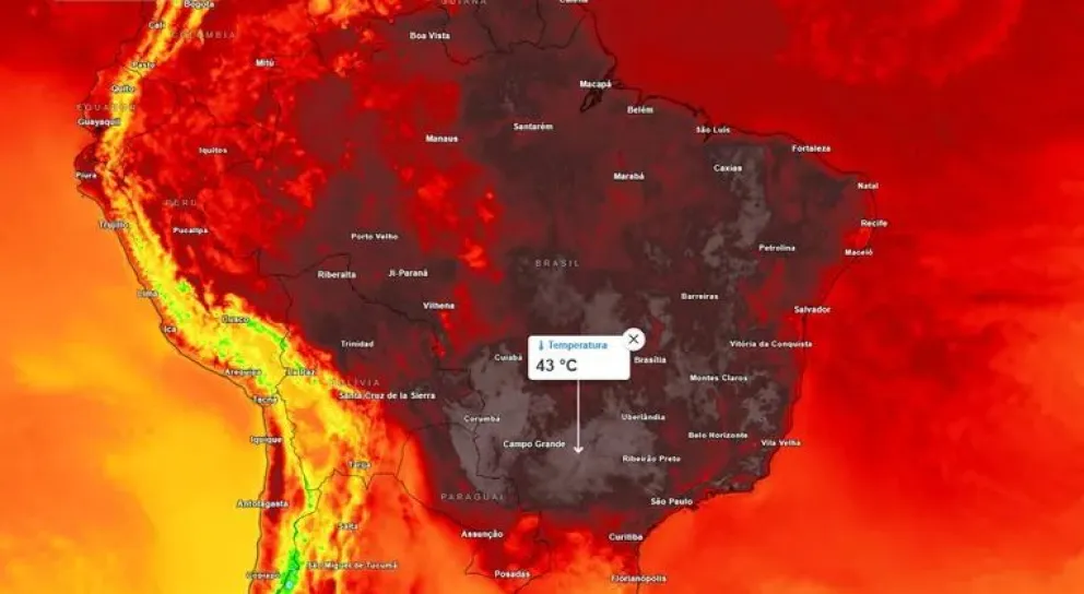 Calor extremo en Brasil: La térmica superó los 50°C