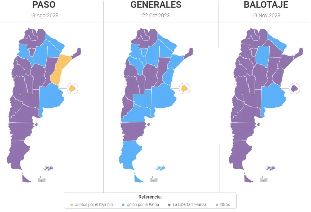 Así quedó el mapa político de Argentina tras el categórico triunfo de Milei