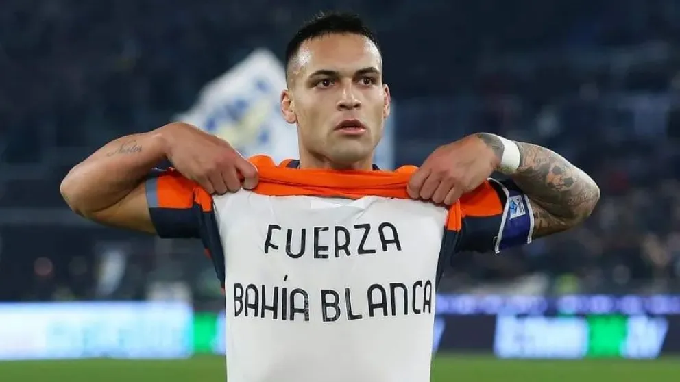 Lautaro Martínez metió un golazo en Inter y se lo dedicó a Bahía Blanca tras la tragedia