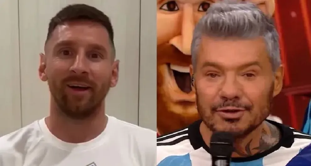 Video: Messi saludó a Tinelli en pleno Bailando por el aniversario del Mundial