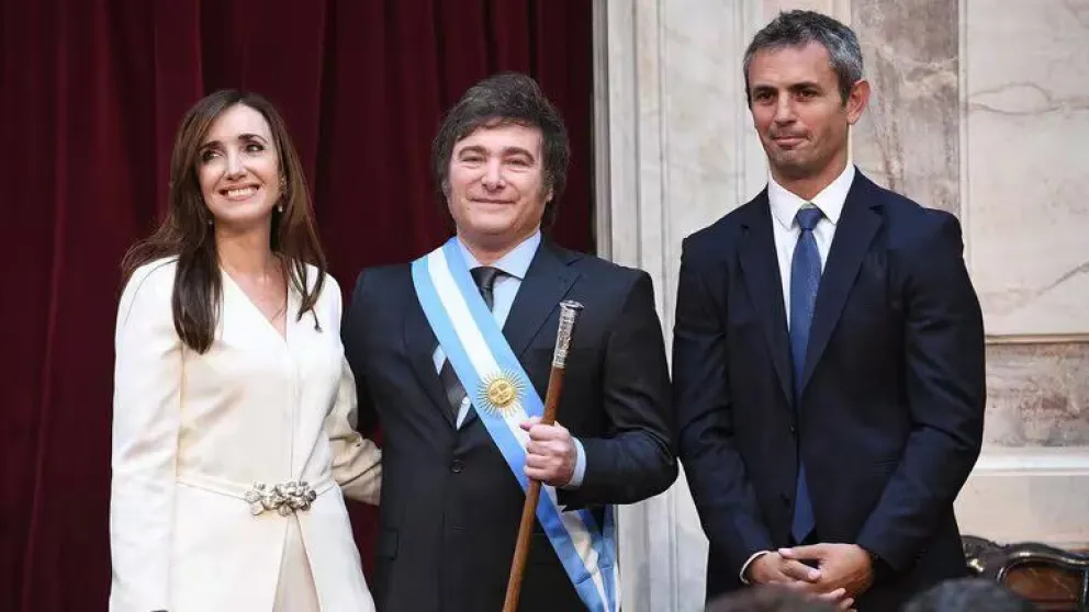 Victoria Villarruel, Javier Milei y Martín Menem (Senado Argentina)