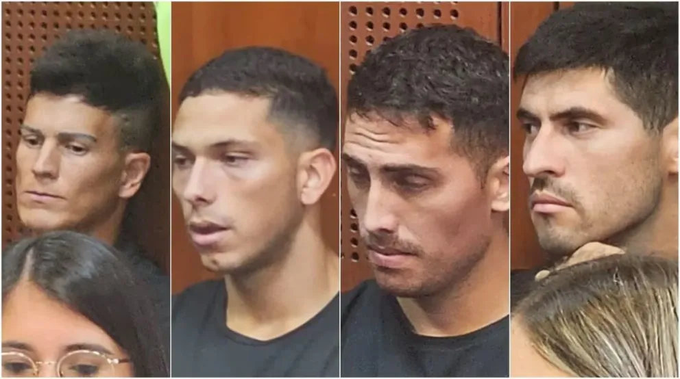 Los cuatro jugadores de Vélez que fueron denunciados por abuso sexual. (Foto: José Inesta)