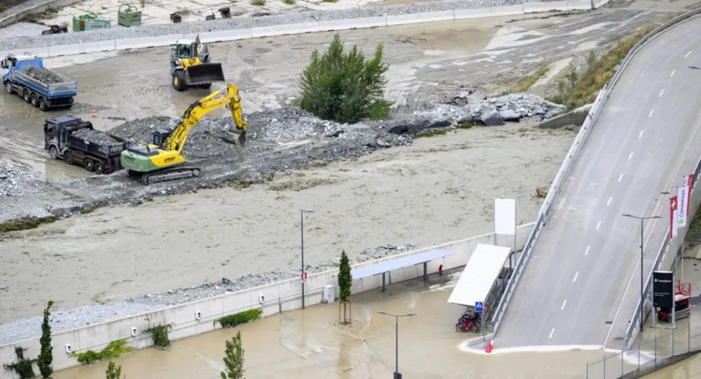 Las inundaciones en Suiza. Foto: EFE